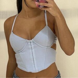 Garage Bianca Cut Out Corset in Blue | Small Garage Top